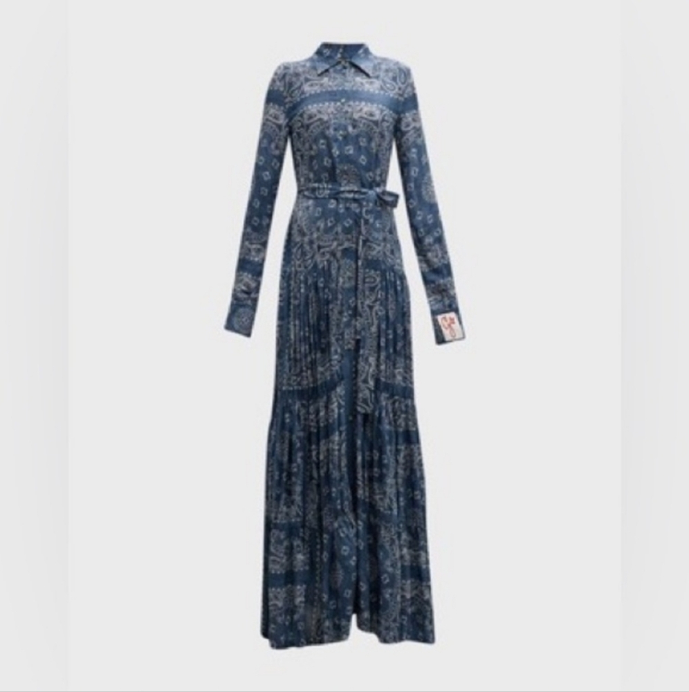 Golden Goose Paisley Bandana Print Long-Sleeve Maxi Dress - Picture 3 of 11
